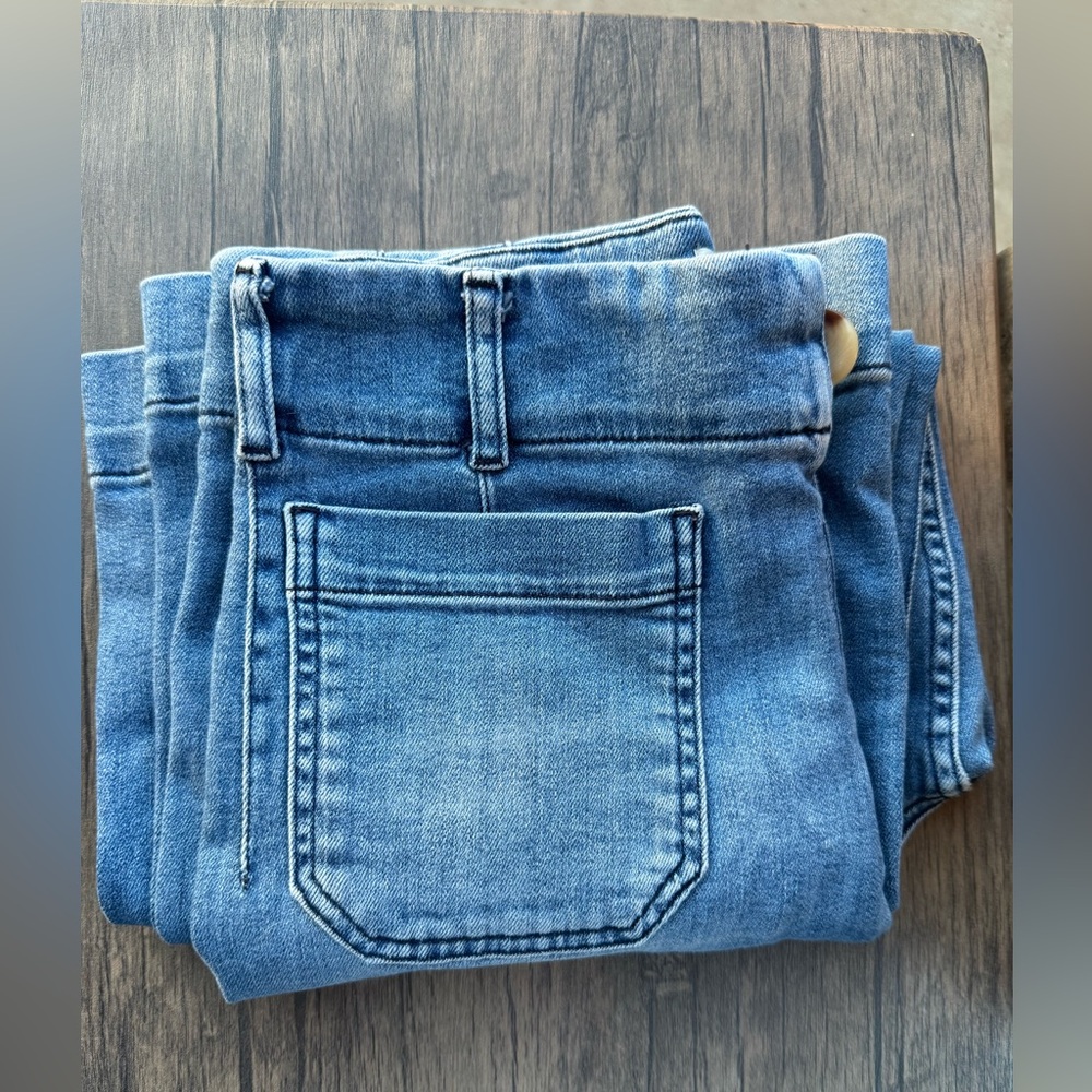 Anthropologie Maeve the Colette Denim Cropped Wide Leg Jeans Size 28 - Picture 11 of 11
